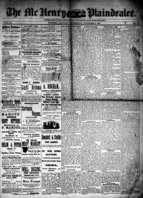 McHenry Plaindealer (McHenry, IL), 5 Nov 1884