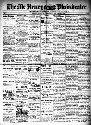 McHenry Plaindealer (McHenry, IL), 25 Nov 1885