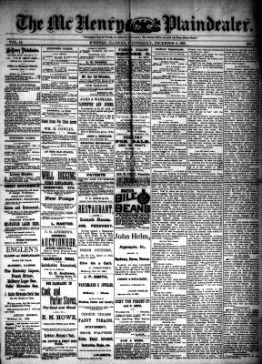 McHenry Plaindealer (McHenry, IL), 8 Dec 1886