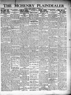 McHenry Plaindealer (McHenry, IL), 8 Sep 1927