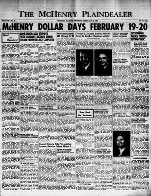 McHenry Plaindealer (McHenry, IL), 18 Feb 1954