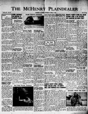 McHenry Plaindealer (McHenry, IL), 1 Apr 1954