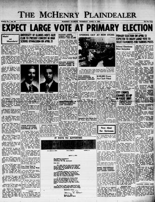 McHenry Plaindealer (McHenry, IL), 8 Apr 1954