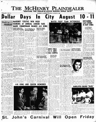 McHenry Plaindealer (McHenry, IL), 9 Aug 1956