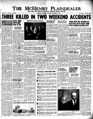 McHenry Plaindealer (McHenry, IL), 3 Oct 1957