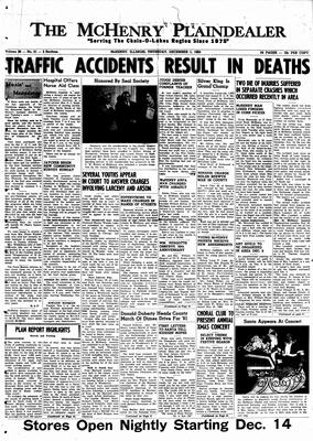 McHenry Plaindealer (McHenry, IL), 1 Dec 1960