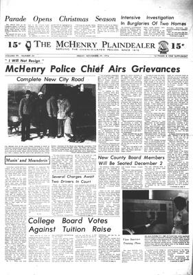 McHenry Plaindealer (McHenry, IL), 29 Nov 1974