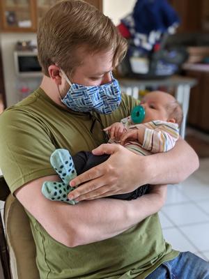 My brother meeting his niece