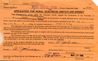 Application for rural electrical service and energy