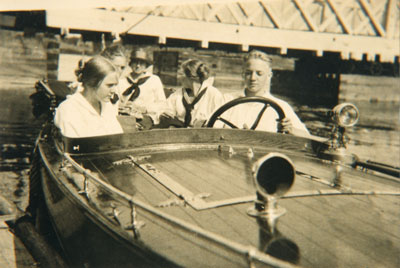 Edmund Kelly and Relatives, at a Bridge on the Magnetawan River, circa 1910