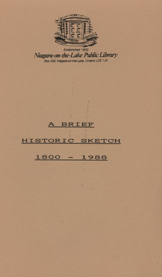 <font color="#008080" size="2">Niagara-on-the-Lake Public Library 1800-1988. A brief historic sketch</font>