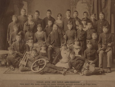 Indian boys and girls from Sault St. Marie Homes for Indian children