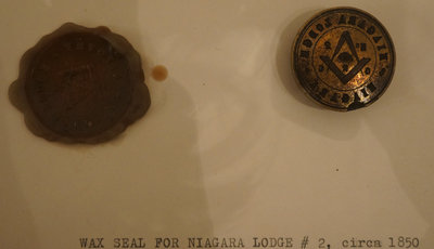 Wax seal for Niagara Lodge No. 2, circa 1850