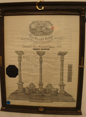 Masonic certificate of William Kirby