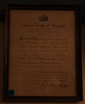 Certificate confirming the election of Richard W. Allen as Grand Registrar, 1920