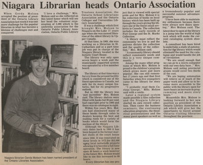 Niagara Librarian heads Ontario Association
