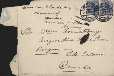 Letter to William Armstrong from Hermann Freundenberg