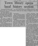 Town Library Opens Local History Section; May 22, 1977