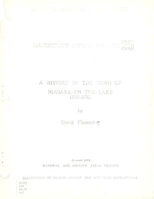 A History of the Town of Niagara-on-the-Lake (1791-1970)