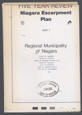 Niagara Escarpment Plan: Regional Municipality of Niagara, 1991 (Map 1)