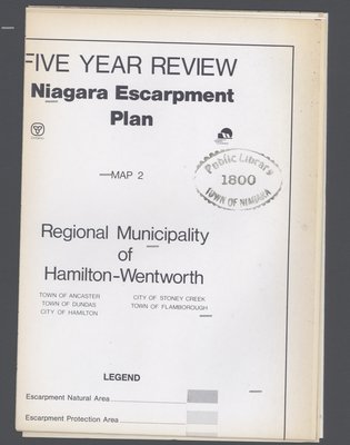 Niagara Escarpment Plan: Regional Municipality of Hamilton-Wentworth, 1991 (Map 2)