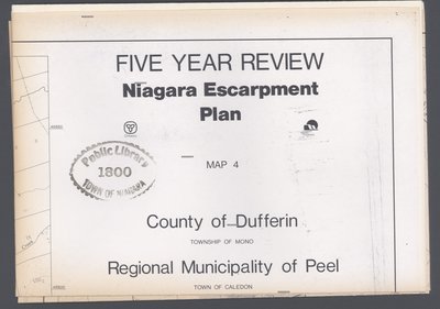 Niagara Escarpment Plan: County of Dufferin and Regional Municipality of Peel, 1991 (Map 4)