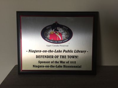 A Plaque Commemorating the Niagara on the Lake Public Library for Being a Sponsor of the War of 1812 Niagara-on-the-Lake Bicentennial