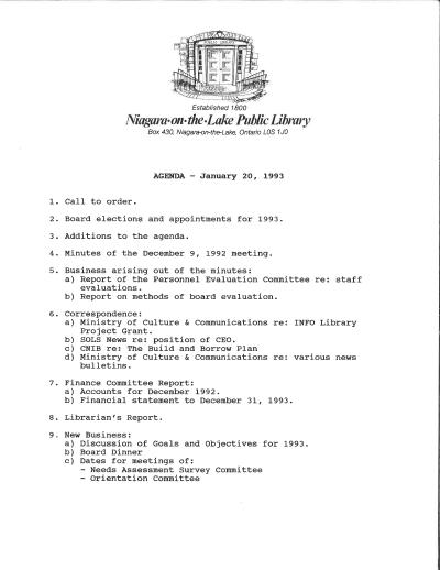 1993 Library Board Minutes