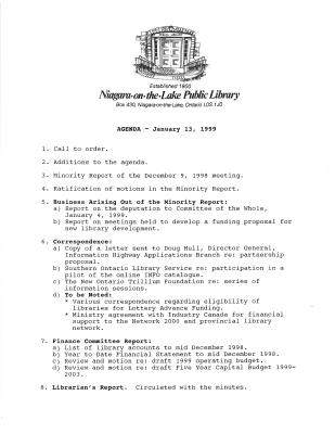 1999 Library Board Minutes