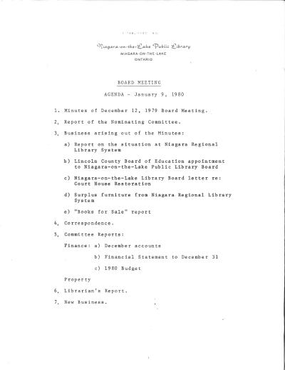 1980 Library Board Minutes