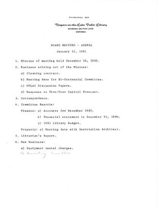 1981 Library Board Minutes