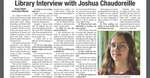 Library Interview with Joshua Chaudoraille