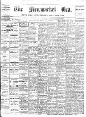 Newmarket Era , 29 Aug 1884