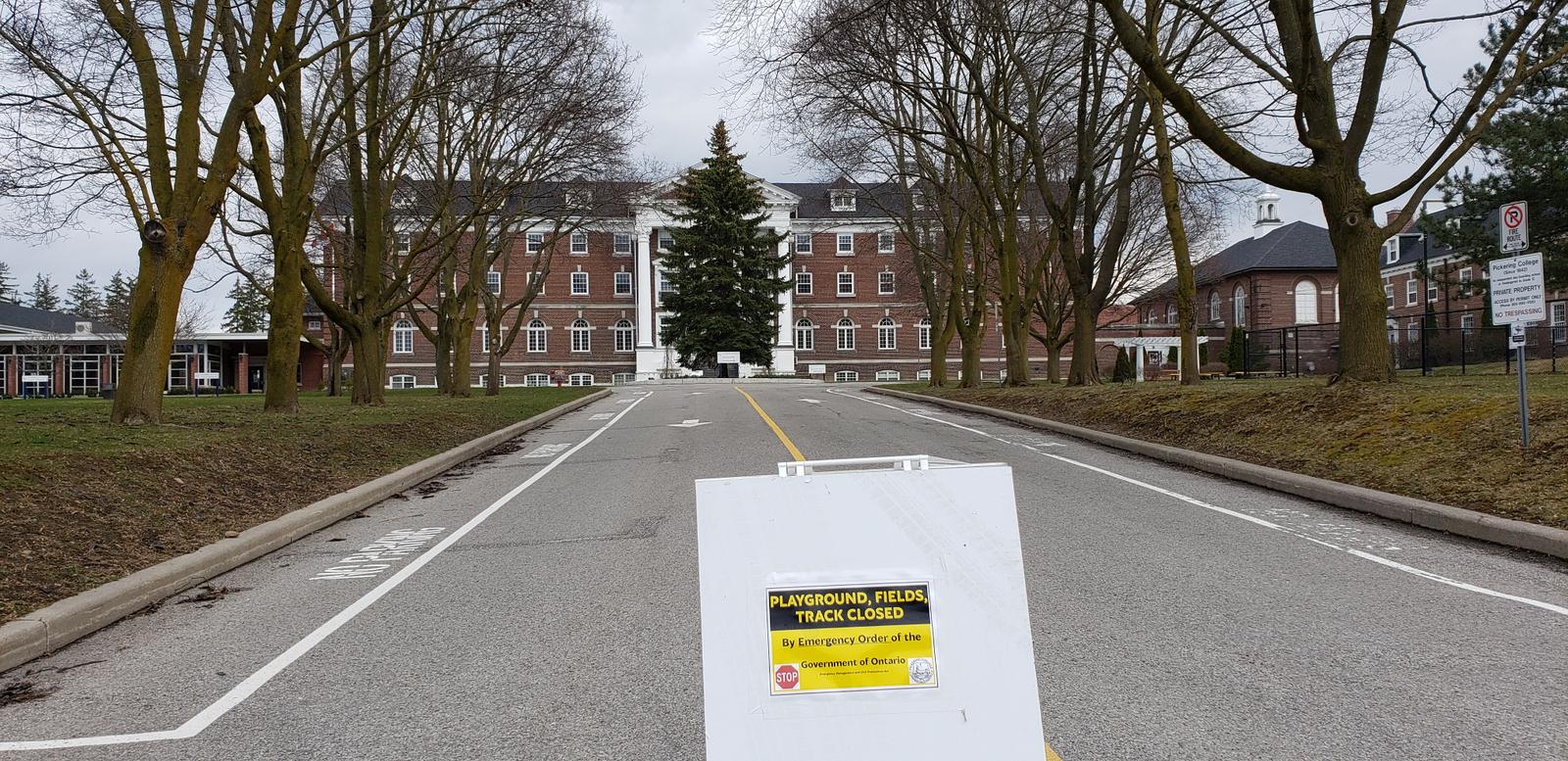 Pickering College driveway sign