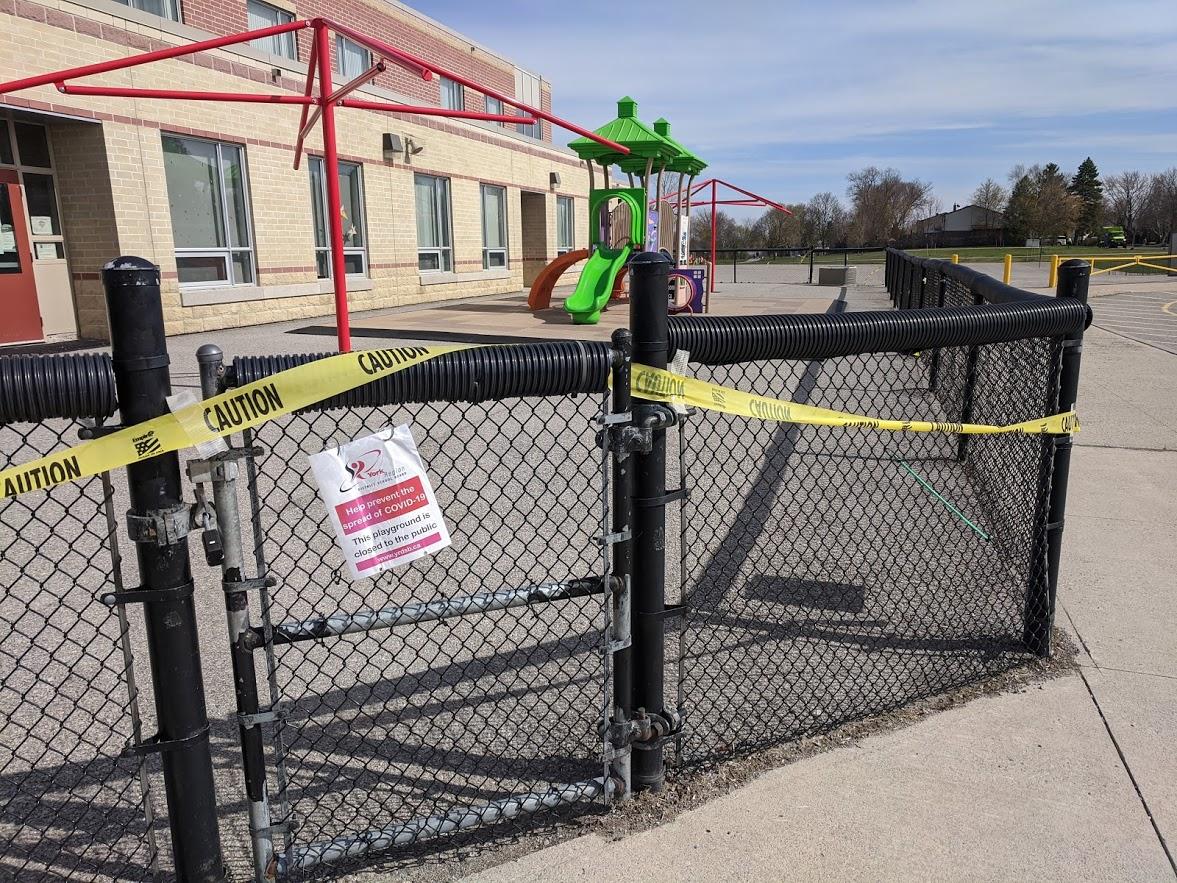 Rogers Public School. Playground closed