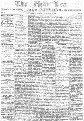 New Era (Newmarket, ON), September 22, 1854