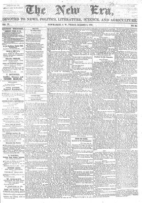 New Era (Newmarket, ON), October 5, 1855