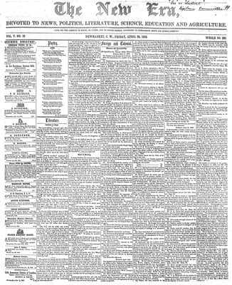 New Era (Newmarket, ON), 25 Apr 1856