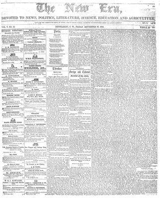 New Era (Newmarket, ON), 26 Sep 1856