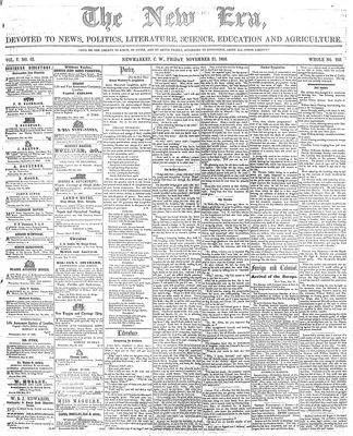 New Era (Newmarket, ON), 21 Nov 1856