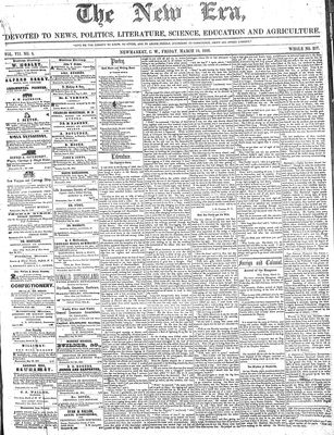 New Era (Newmarket, ON), 19 Mar 1858