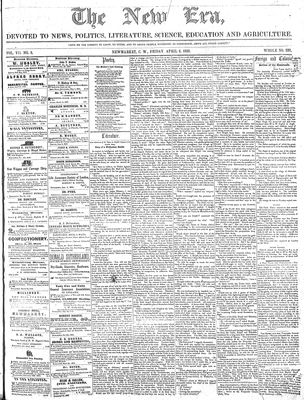 New Era (Newmarket, ON), 9 Apr 1858