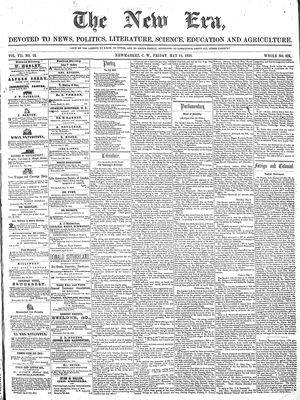 New Era (Newmarket, ON), 14 May 1858