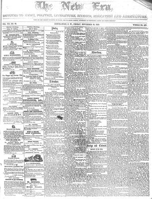 New Era (Newmarket, ON), November 19, 1858