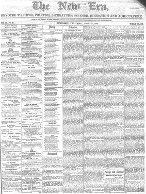 New Era (Newmarket, ON), 17 Aug 1860