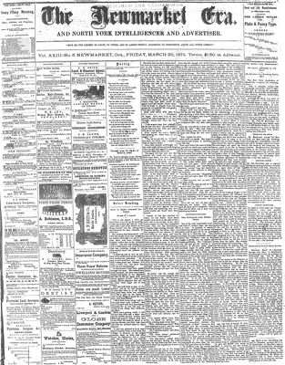 Newmarket Era, 20 Mar 1874