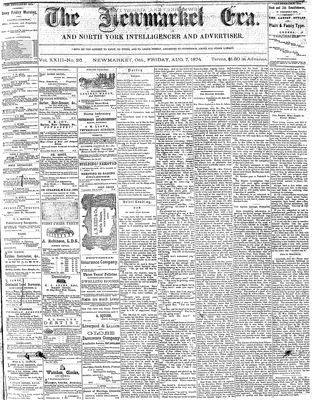 Newmarket Era, 7 Aug 1874