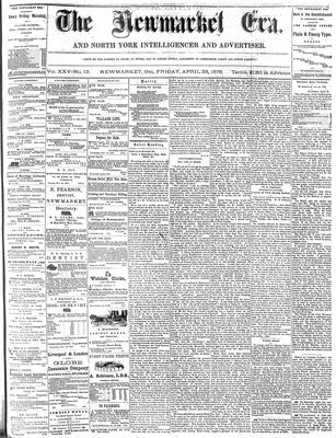 Newmarket Era, 28 Apr 1876