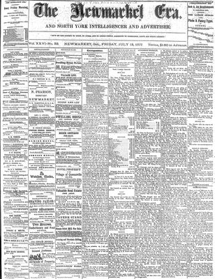 Newmarket Era (Newmarket, ON1861), July 13, 1877