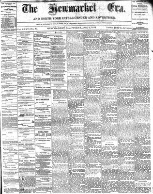 Newmarket Era, 9 Aug 1878